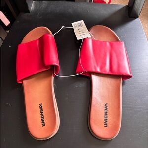 UNIONBAY Women's Bold Red Slide NEW Sandals size 11